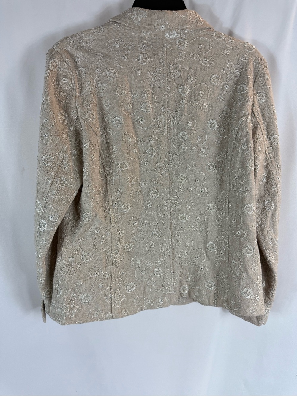 Boho Cottagecore Coldwater Creek Ivory LinenBlend Floral
Embroidered PM Jacket - Picture 14 of 14